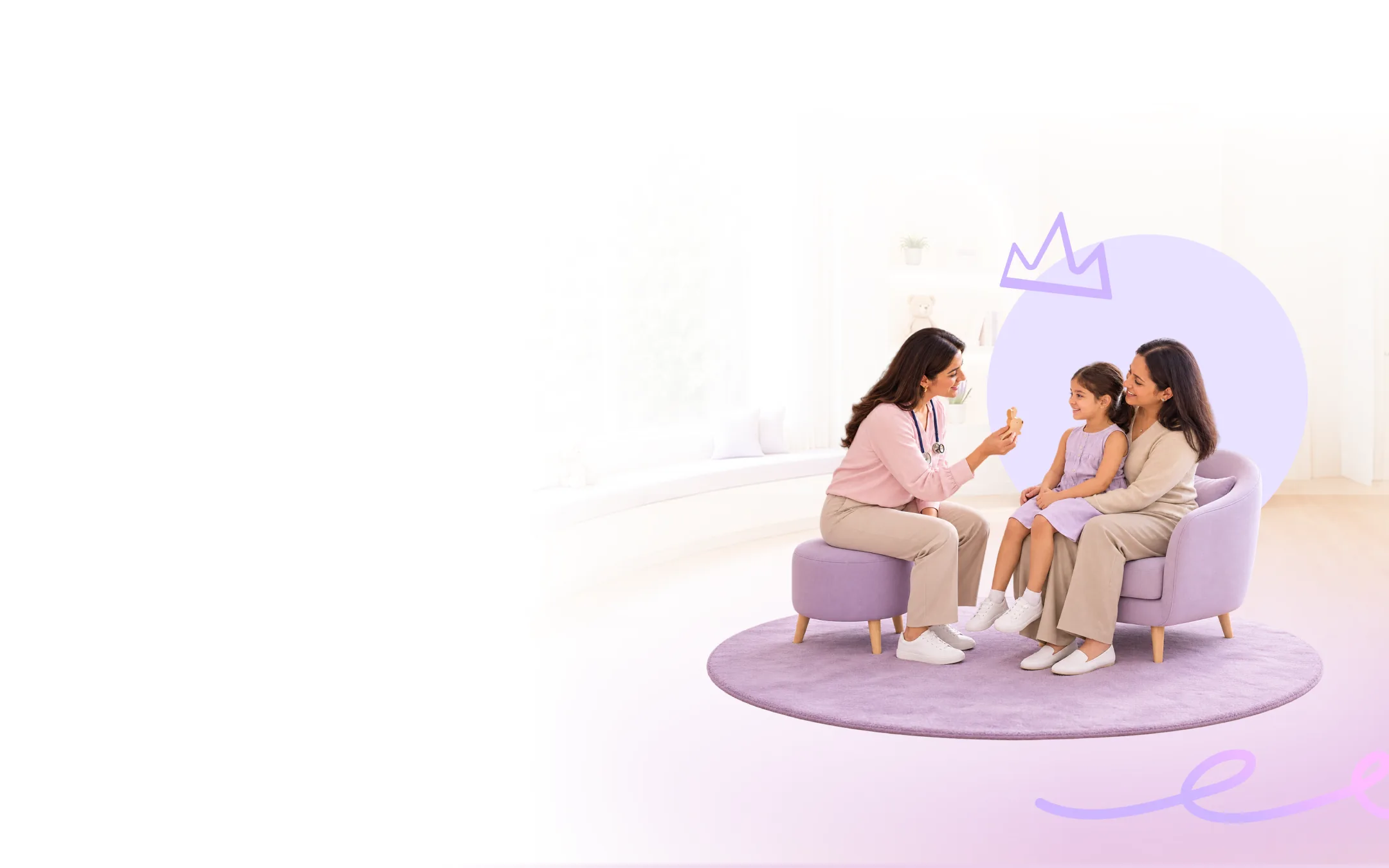 A paediatrician high-fiving a young patient during a well-child visit